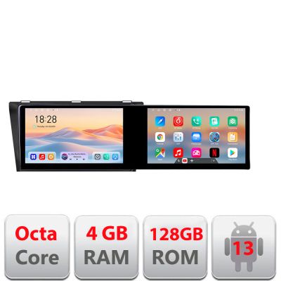 Navigatie Mazda 3 2004-2009 Kit-161 Edotec 2 ecrane  8 core 4+128 21.6 inch Incell android Wifi 5Ghz gps internet