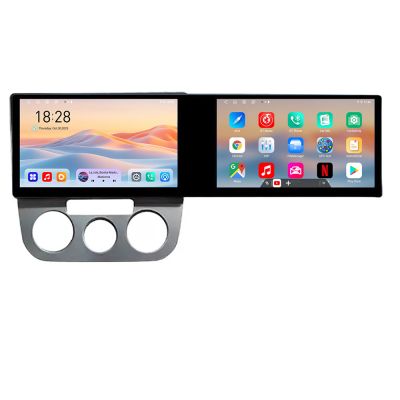 Navigatie VW Golf 5 2004-2010 clima manuala Edotec 2 ecrane  8 core 4+128 21.6 inch Incell android Wifi 5Ghz gps internet  KIT-golf5-manual