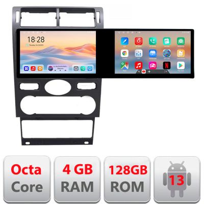 Navigatie Ford Mondeo 2004-2007 Edotec 2 ecrane  8 core 4+128 21.6 inch Incell android Wifi 5Ghz gps internet