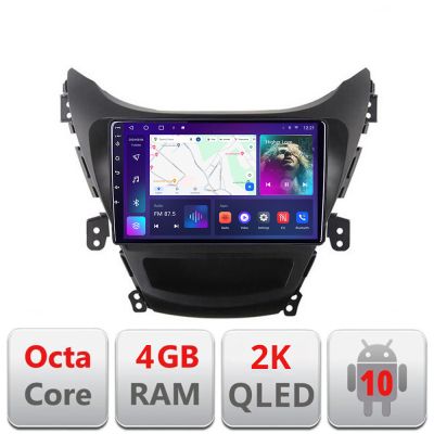 Navigatie Hyundai Elantra 2011-2013 C-092 Android Octa Core Ecran 2K QLED GPS 4G 4+32GB 360 KIT-092+EDT-E409-2K