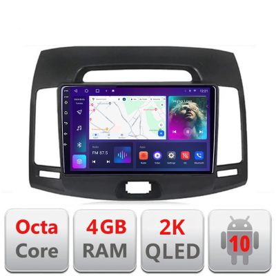 Navigatie Hyundai Elantra 2007-2011 C-2009 Android Octa Core Ecran 2K QLED GPS 4G 4+32GB 360 KIT-2009+EDT-E409-2K