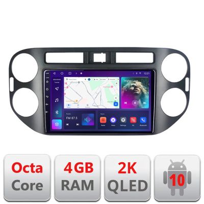 Navigatie VW Tiguan si Golf Plus 2012-2016 Android Octa Core Ecran 2K QLED GPS 4G 4+32GB 360 KIT-489v2+EDT-E409-2K