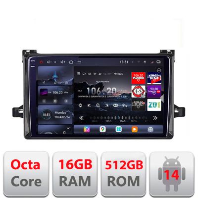 Navigatie Toyota Urbancruiser 2009-2014 Edotec Kit-urbancruiser 8 core QLED 2K 16+512GB 360 Android Waze USB Navigatie Internet Youtube