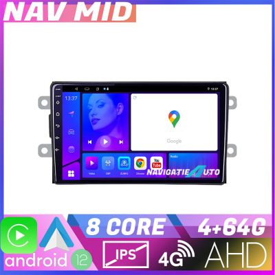 Navigatie Dacia dupa 2012 KIT Dacia EDOTEC-LITE Android Ecran 720P Octa Core 4 64 Carplay