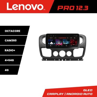 Navigatie Opel Movano, Renault Master 2010-2021  Lenovo PRO 4+64 12.3 inch qled android 4G DSP gps internet