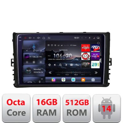 Navigatie Toyota Auris Corolla 2017-2018 Edotec Kit-auris-2017 8 core QLED 2K 16+512GB 360 Android Waze USB Navigatie Internet Youtube Radio