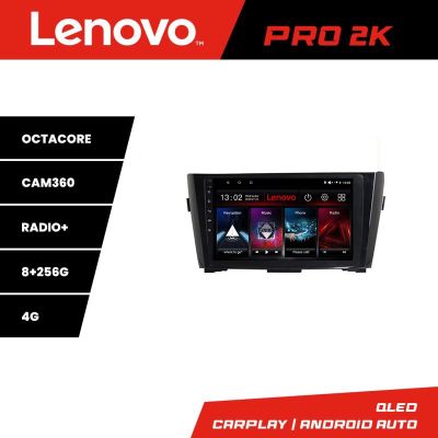 Navigatie Nissan Qashqai Lenovo Kit-353 8 core QLED 2K 8+256 360 Android Waze USB Navigatie Internet Youtube Radio