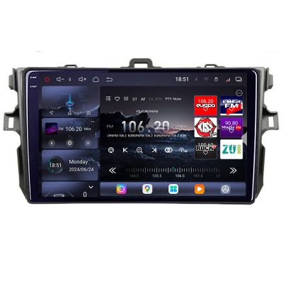 Navigatie Toyota Corolla 2007-2013 Edotec Kit-063 8 core QLED 2K 16+512GB 360 Android Waze USB Navigatie Internet Youtube Radio