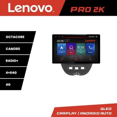 Navigatie Citroen C1 Peugeot 107 Toyota Aygo 2005-2014 Lenovo PRO 4+64 13 inch 2K android 4G DSP gps internet  KIT-C1 v2
