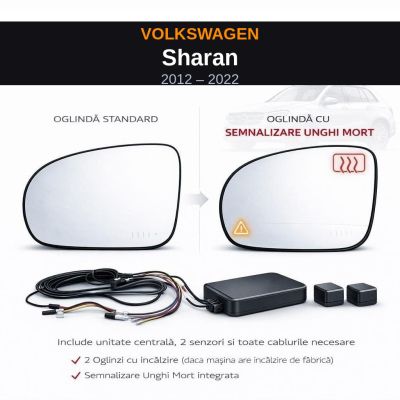Senzor unghi mort Volkswagen Sharan 2012-2022 — oglindă dedicată