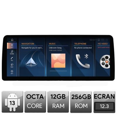 Navigatie BMW Seria 5 E60 2006-2012 cu ecran CCC, Android, Octa Core, 12+256, 12.3", Qled 2K 2400x900, Qualcomm 680