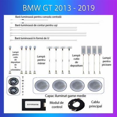 Lumini Ambientale NIGHTVIBE BMW Seria 4 GT 2013-2019 dedicat set complet control telefon sau sistem original