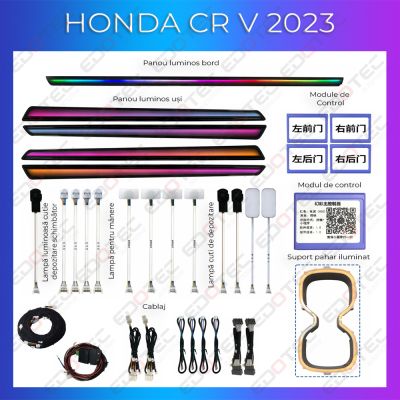 Lumini Ambientale NIGHTVIBE Honda CRV 2023 set complet control telefon sau sistem original