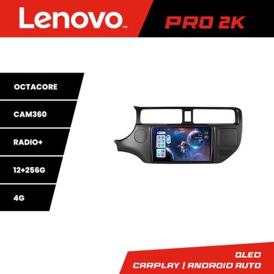 Navigatie Kia Rio 2011-2014 Lenovo Kit-rio-11 8 core QLED 2K 12+256 360 Android Waze USB Navigatie Internet Youtube Radio