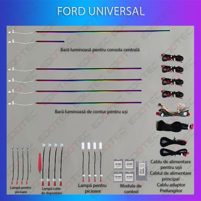 Lumini Ambientale NIGHTVIBE FORD Universal set complet control telefon sau sistem original