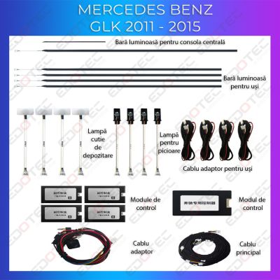 Lumini Ambientale NIGHTVIBE Mercedes X204 2011-2015 dedicat set complet control telefon sau sistem original
