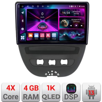 Navigatie Citroen C1 Peugeot 107 Toyota Aygo 2005-2014 Android radio gps internet 4+64 InCell Display 1K KIT-C1+EDT-E210-RK V1