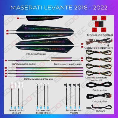 Lumini Ambientale NIGHTVIBE Maserati Levante 2016-2022 set complet control telefon sau sistem original