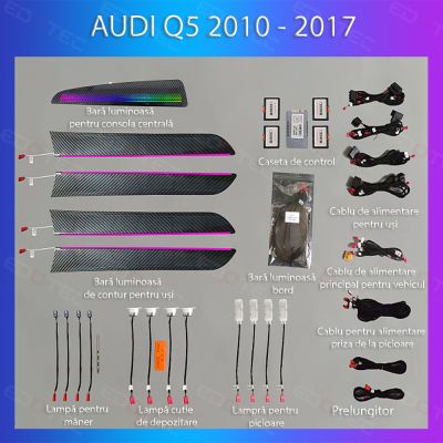 Lumini Ambientale NIGHTVIBE  Audi Q5 2010-2017 set complet control telefon sau sistem original
