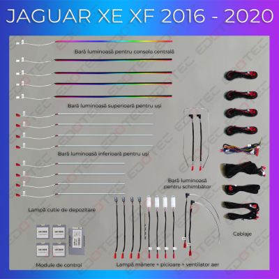 Lumini Ambientale NIGHTVIBE Jaguar XE XFL 2016-2020 set complet control telefon sau sistem original