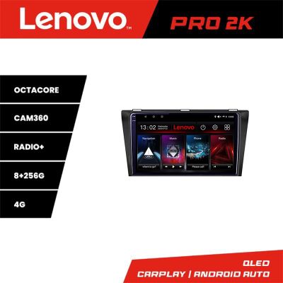 Navigatie Mazda 3 2004-2009 Lenovo Kit-161 8 core QLED 2K 8+256 360 Android Waze USB Navigatie Internet Youtube Radio