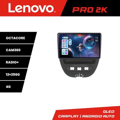 Navigatie Citroen C1 Peugeot 107 Toyota Aygo 2005-2014 Android radio gps internet 8 core QLED 2K 12+256 360 Lenovo v2