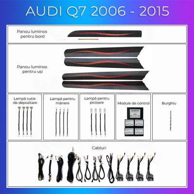 Lumini Ambientale NIGHTVIBE Audi  Q7 2006-2015 set complet control telefon sau sistem original