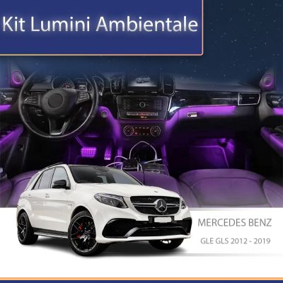 Lumini Ambientale NIGHTVIBE difuzoare stalpi rotative Mercedes GLE GLS W166 2012-2019 control pe sistemul original sau telefon