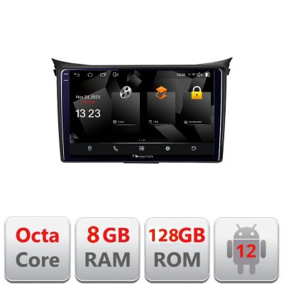 Navigatie Hyundai I30 2011-2016 Android Octa Core Qualcomm 2K Qled 8+128 DTS DSP 360 4G Optical
