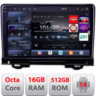 Navigatie Honda HR-V 2022- Qled 2K Octa Core 16+512GB LTE 4G DSP Wifi 5Ghz android auto carplay radio gps internet kit-hr-v2022+EDT-E810-2K