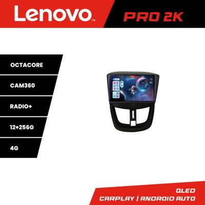 Navigatie Peugeot 207 Lenovo Kit-PE01 8 core QLED 2K 12+256 360 Android Waze USB Navigatie Internet Youtube Radio
