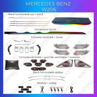Lumini Ambientale NIGHTVIBE Mercedes Benz C Class W206 2020- control telefon sau sistem original