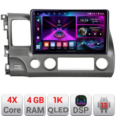 Navigatie Honda Civic Sedan A-044  4+64 InCell Display 1K Android Waze USB Navigatie Internet Youtube Radio