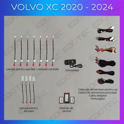 Lumini Ambientale NIGHTVIBE Volvo XC40 2020-2024 dedicat lampă pentru picioare șu uși control telefon sau sistem original