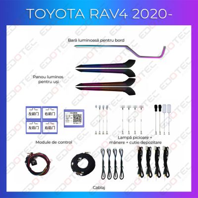 Lumini Ambientale NIGHTVIBE Toyota Rav4 2020-2021 set complet control telefon sau sistem original