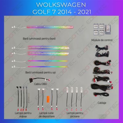 Lumini Ambientale NIGHTVIBE VW Golf 7 dedicat control din sistemul original sau telefon