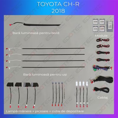 Lumini Ambientale NIGHTVIBE Toyota CH-R 2018- set complet control telefon sau sistem original