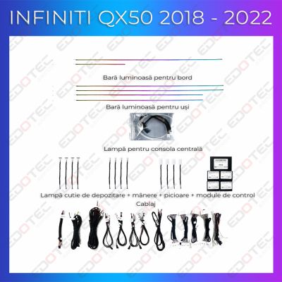 Lumini Ambientale NIGHTVIBE Inifnity QX50 2018-2022 set complet control telefon sau sistem original