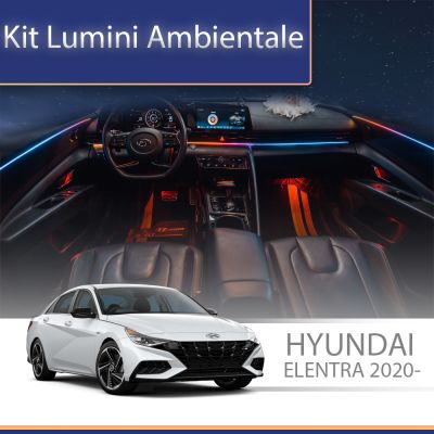 Lumini Ambientale NIGHTVIBE Hyundai Elentra 2020-2023 dedicat set complet control telefon sau sistem original