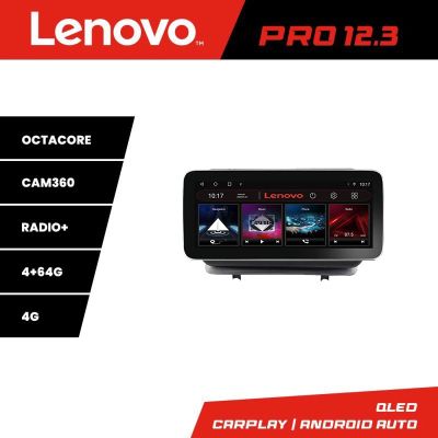 Navigatie Renault Clio 3 2005-2013 Lenovo PRO 4+64 12.3 inch qled android 4G DSP gps internet  Co