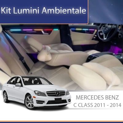 Lumini Ambientale NIGHTVIBE Mercedes C Class W204 trimuri set complet control din telefon sau sistemul original AMB-ME-W204-TRIMMS