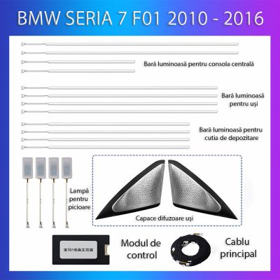 Lumini Ambientale NIGHTVIBE BMW Seria 7 2010-2016 dedicat set complet control telefon sau sistem original