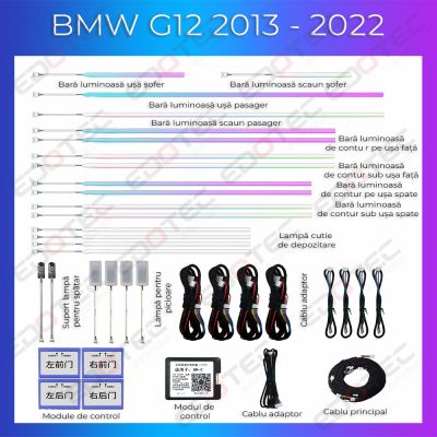 Lumini Ambientale NIGHTVIBE BMW Seria 7 G12 2013 - 2022 dedicat det complet control telefon sau sistemul original