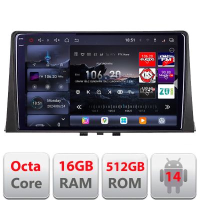 Navigatie Citroen Berlingo 2019- Edotec Kit-berlingo18 8 core QLED 2K 16+512GB 360 Android Waze USB Navigatie Internet Youtube Radio