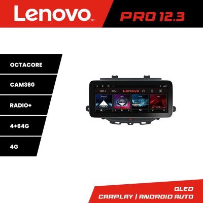 Navigatie Opel Astra K K-ASTRAK Lenovo PRO 4+64 12.3 inch qled android 4G DSP gps internet  8Core