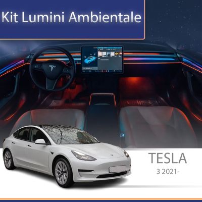 Lumini Ambientale NIGHTVIBE Tesla Model 3 2021-2022 set complet control telefon
