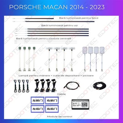 Lumini Ambientale NIGHTVIBE Porsche Macan 2014-2023 set complet control telefon sau sistem original