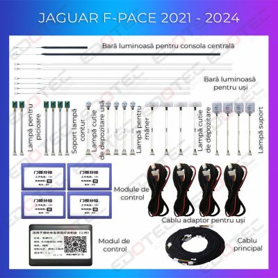 Lumini Ambientale NIGHTVIBE Jaguar F-PACE 2021-2024 set complet control telefon sau sistem original