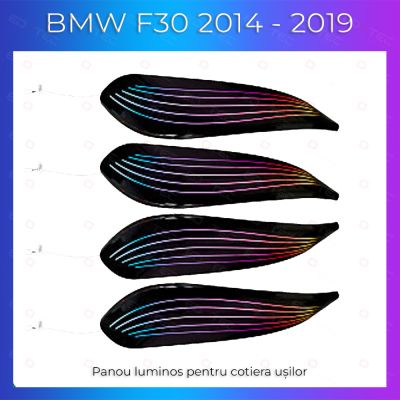 Lumini Ambientale NIGHTVIBE BMW Seria 3 4 si GT 2014-2019 dedicat panou cotiera control telefon sau sistem original