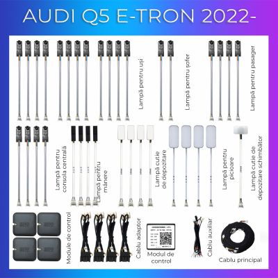 Lumini Ambientale NIGHTVIBE dedicate Audi Q5 E-Tron set complet control telefon sau sistem original